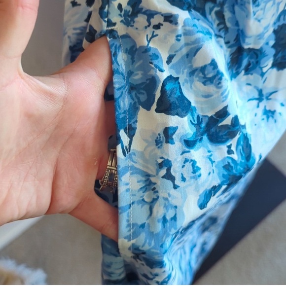 🍋✨ Abercrombie and Fitch Emerson strappy blue floral dress size xl - Picture 6 of 7